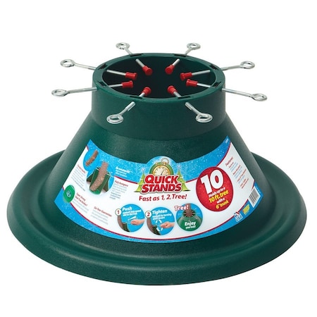 Emsco Group Quick Stands 10 Poly Tree Stand, Fast Setup, Holds 10ft Tree with 6in Trunk, Holds 1 Gallons 1514-1